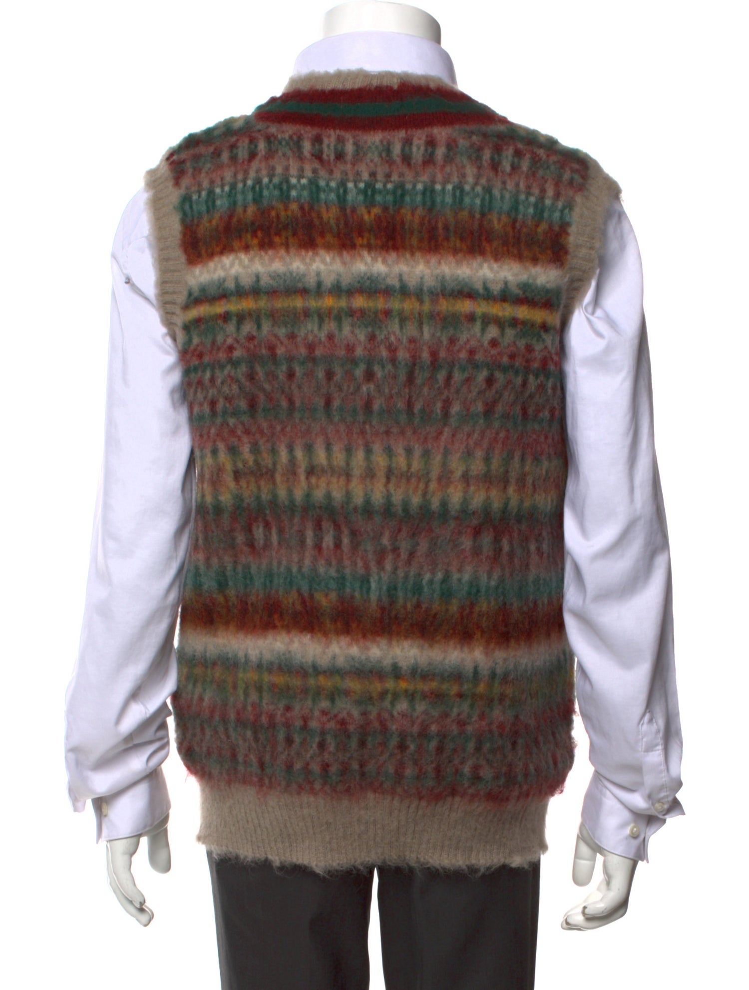 Beams Wool Striped Sweater Vest